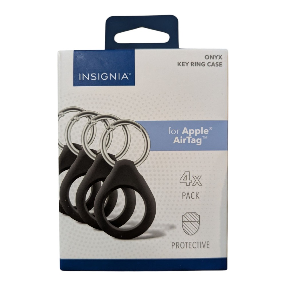 E2. Insignia Apple Airtag Key Ring Case‎ Onyx Black - 4 Pack